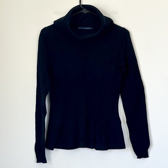 Ralph Lauren Black Cowl Neck Cashmere Blend Sweater - Size: Medium - Picture 6 of 6